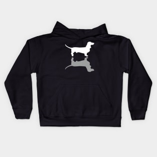 Silver Dachshund Kids Hoodie